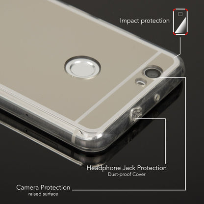 NALIA Spiegel Hülle kompatibel mit Huawei Nova, Ultra-Slim Mirror Case Cover Silikon Schutzhülle, Dünne Handyhülle Backcover verspiegelt, Handy-Tasche Bumper Skin Smart-Phone Etui