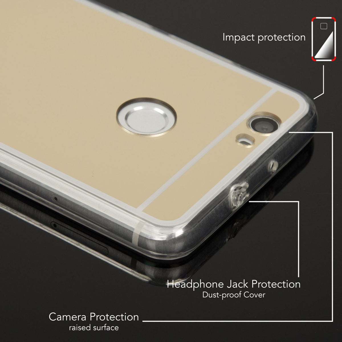 NALIA Spiegel Hülle kompatibel mit Huawei Nova, Ultra-Slim Mirror Case Cover Silikon Schutzhülle, Dünne Handyhülle Backcover verspiegelt, Handy-Tasche Bumper Skin Smart-Phone Etui