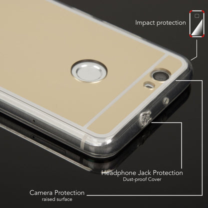 NALIA Spiegel Hülle kompatibel mit Huawei Nova, Ultra-Slim Mirror Case Cover Silikon Schutzhülle, Dünne Handyhülle Backcover verspiegelt, Handy-Tasche Bumper Skin Smart-Phone Etui