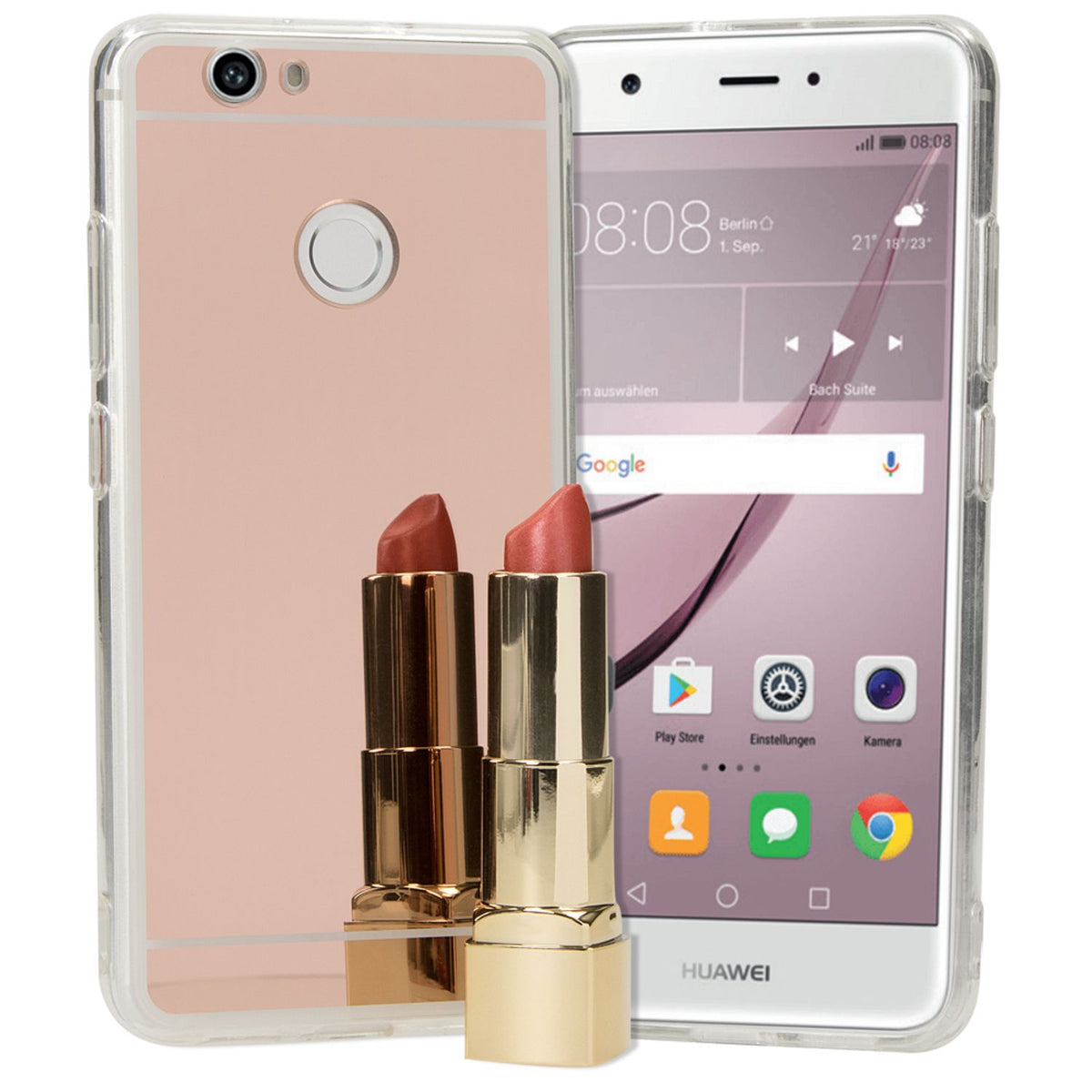 NALIA Spiegel Hülle kompatibel mit Huawei Nova, Ultra-Slim Mirror Case Cover Silikon Schutzhülle, Dünne Handyhülle Backcover verspiegelt, Handy-Tasche Bumper Skin Smart-Phone Etui