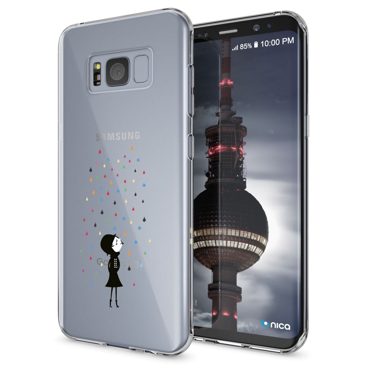 NALIA Handyhülle kompatibel mit Samsung Galaxy S8, Motiv Design Slim Silikon Case Cover, Crystal Schutzhülle Handy-Tasche Dünn, Muster Backcover Bumper Smart-Phone Hülle