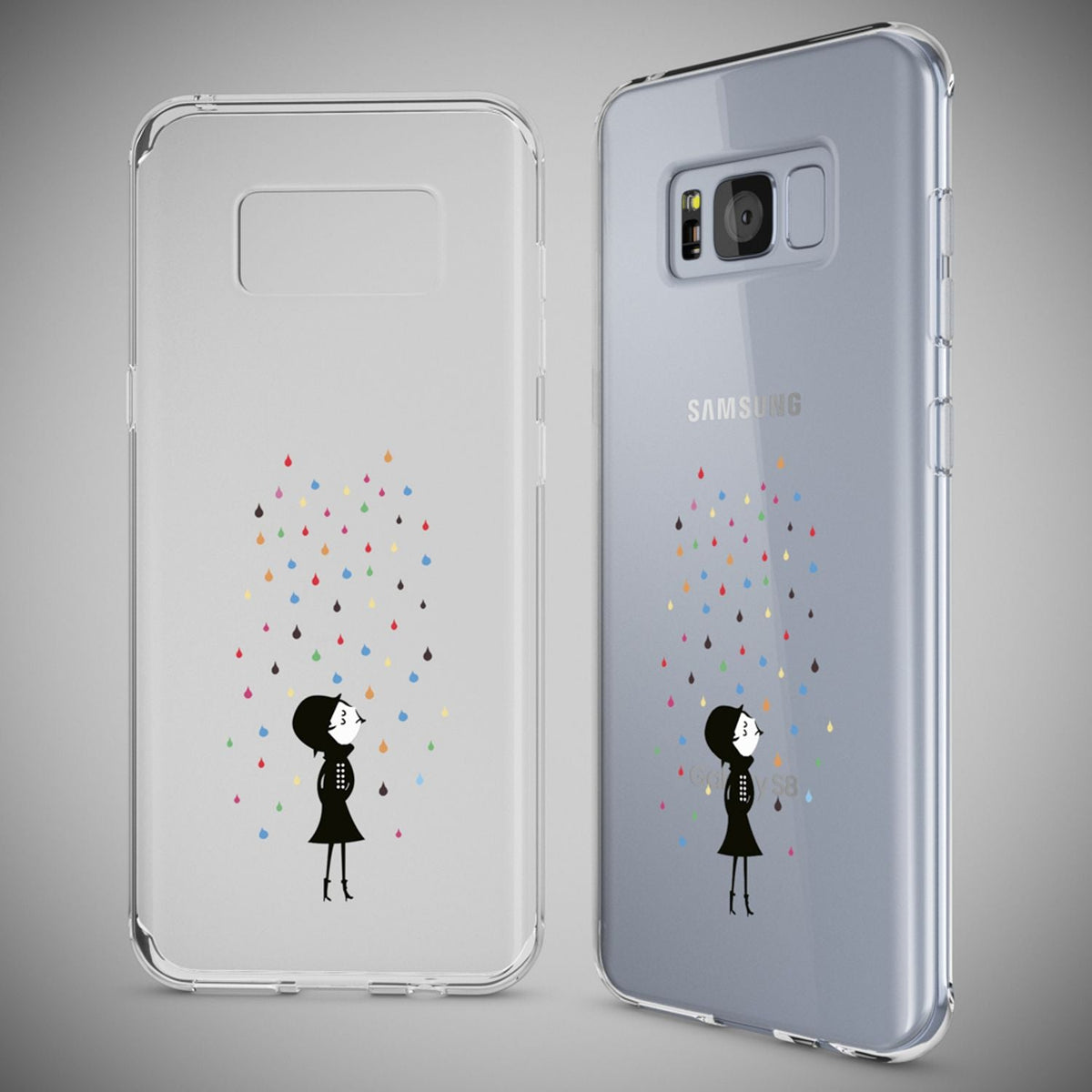 NALIA Handyhülle kompatibel mit Samsung Galaxy S8, Motiv Design Slim Silikon Case Cover, Crystal Schutzhülle Handy-Tasche Dünn, Muster Backcover Bumper Smart-Phone Hülle