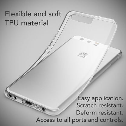 NALIA Handyhülle kompatibel mit Huawei P10, Ultra-Slim Soft TPU Silikon Case Cover, Crystal Clear Schutzhülle Dünn Durchsichtig, Etui Handy-Tasche Backcover Bumper Smart-Phone Hülle - Transparent