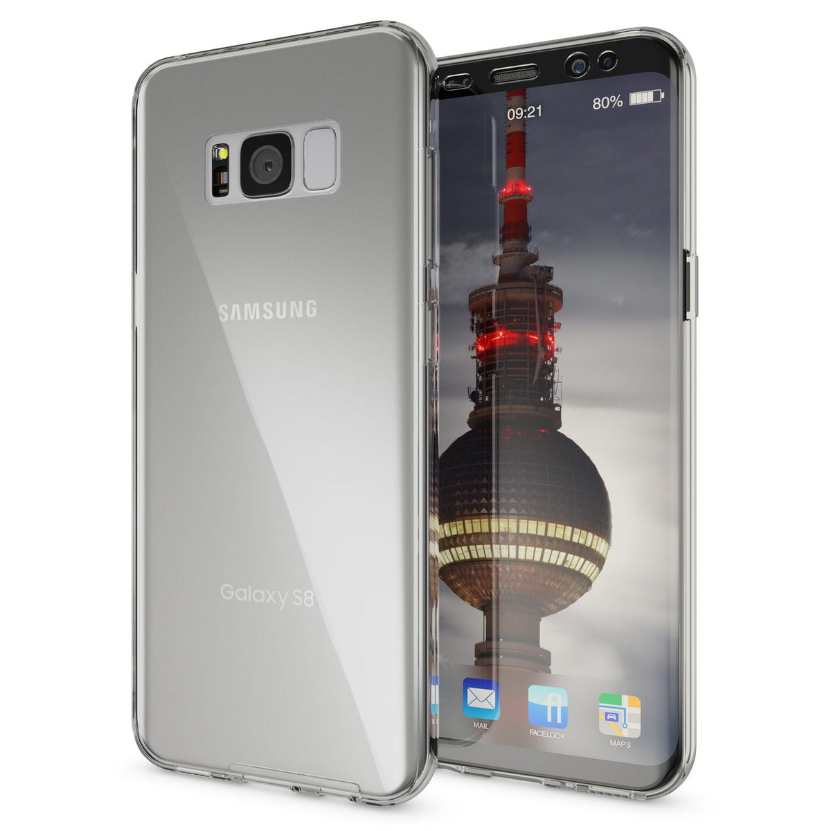 NALIA 360 Grad Hülle kompatibel mit Samsung Galaxy S8 Plus, Full Cover Rundum Doppel-Schutz Handyhülle Dünn, Ganzkörper Silikon Case Transparente Schutzhülle Vorne & Hinten Schale
