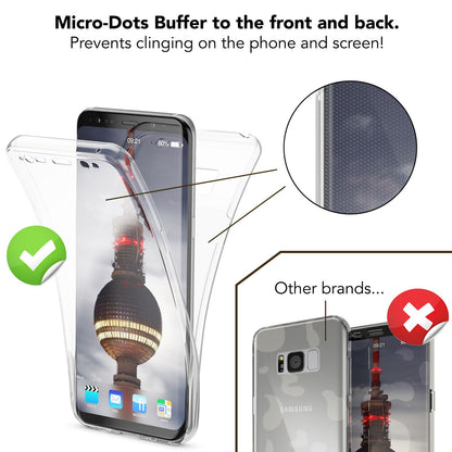 NALIA 360 Grad Hülle kompatibel mit Samsung Galaxy S8 Plus, Full Cover Rundum Doppel-Schutz Handyhülle Dünn, Ganzkörper Silikon Case Transparente Schutzhülle Vorne & Hinten Schale