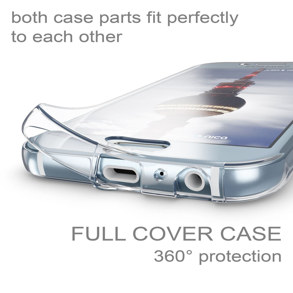NALIA 360 Grad Hülle kompatibel mit Samsung Galaxy A5 2017, Full Cover Rundum Doppel-Schutz Handyhülle, Dünnes Ganzkörper Silikon Case, Transparente Schutzhülle Vorne & Hinten