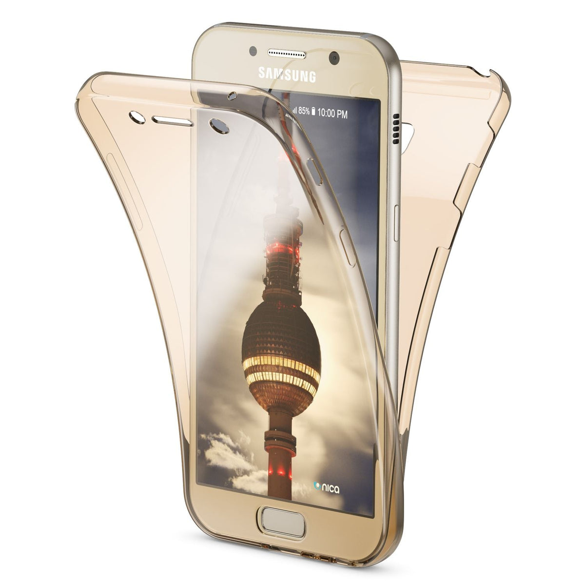 NALIA 360 Grad Hülle kompatibel mit Samsung Galaxy A5 2017, Full Cover Rundum Doppel-Schutz Handyhülle, Dünnes Ganzkörper Silikon Case, Transparente Schutzhülle Vorne & Hinten