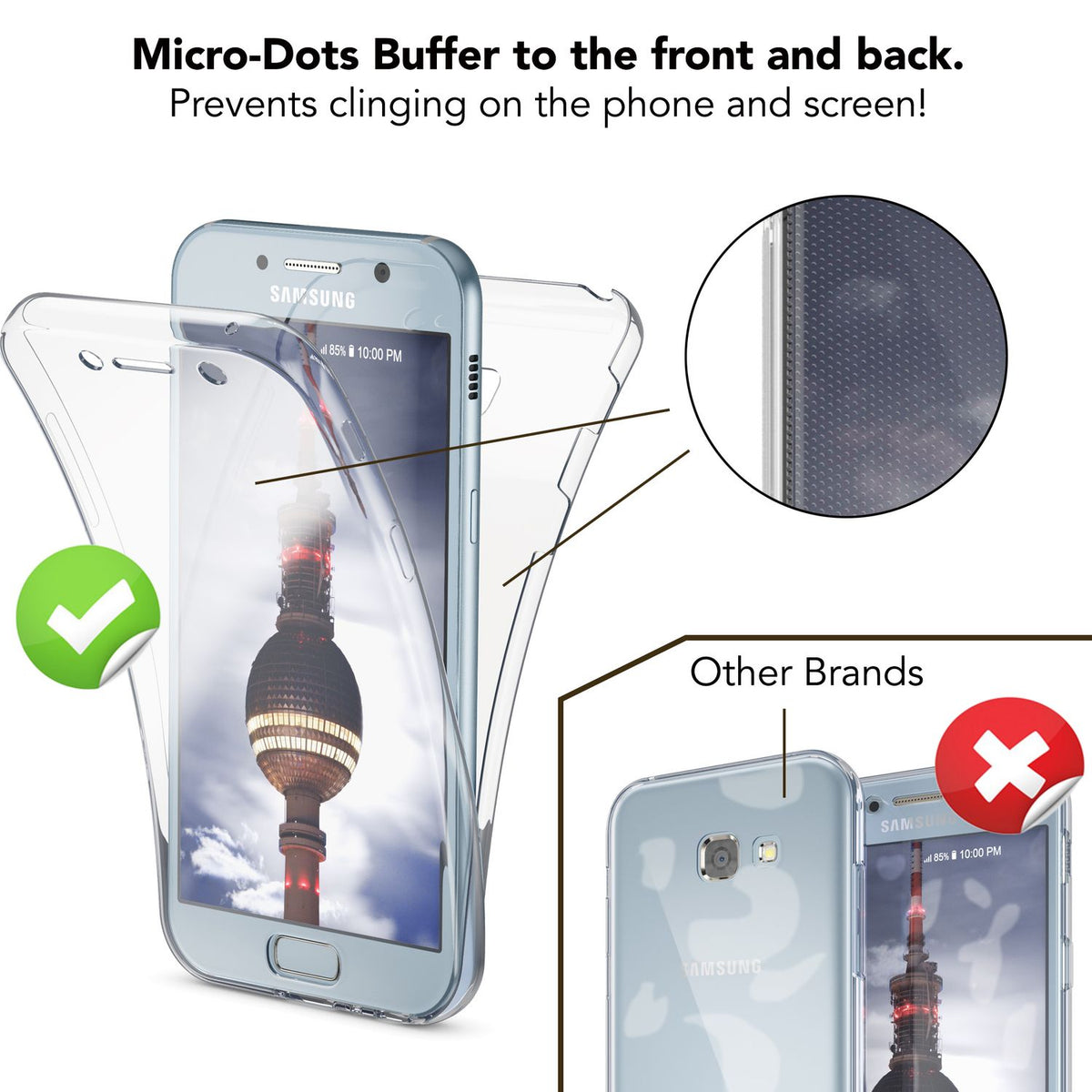 NALIA 360 Grad Hülle kompatibel mit Samsung Galaxy A5 2017, Full Cover Rundum Doppel-Schutz Handyhülle, Dünnes Ganzkörper Silikon Case, Transparente Schutzhülle Vorne & Hinten