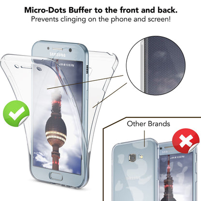 NALIA 360 Grad Hülle kompatibel mit Samsung Galaxy A5 2017, Full Cover Rundum Doppel-Schutz Handyhülle, Dünnes Ganzkörper Silikon Case, Transparente Schutzhülle Vorne & Hinten