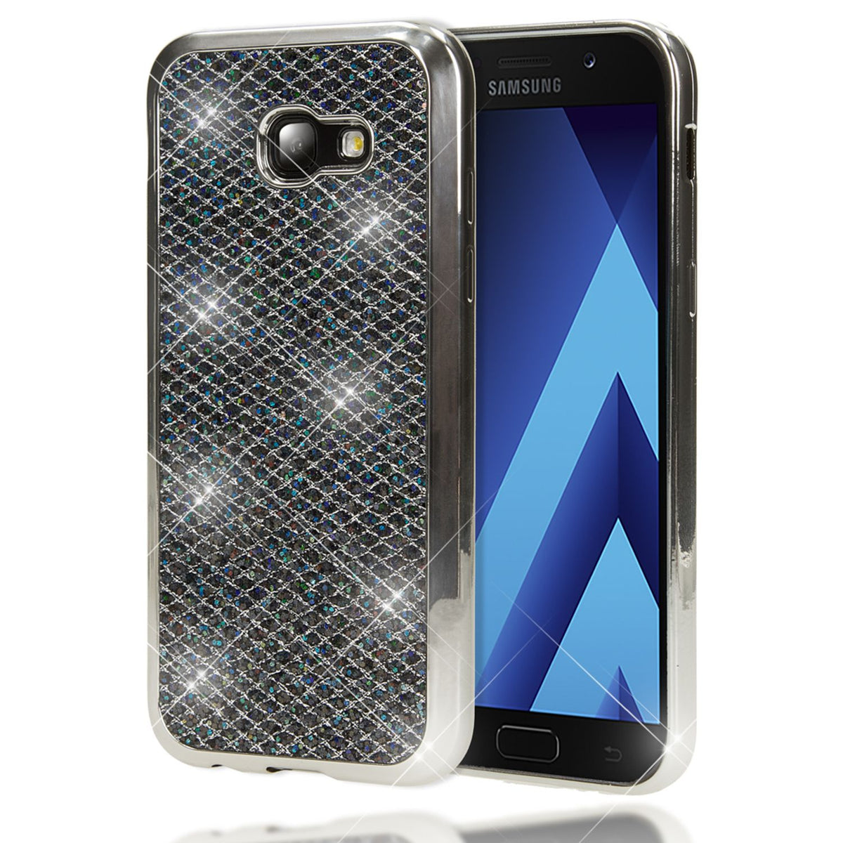 NALIA Handyhülle kompatibel mit Samsung Galaxy A5 2017, Glitzer Slim Silikon-Case Back-Cover Schutzhülle, Glitter Sparkle Handy-Tasche Bumper, Dünne Bling Strass Smart-Phone Hülle