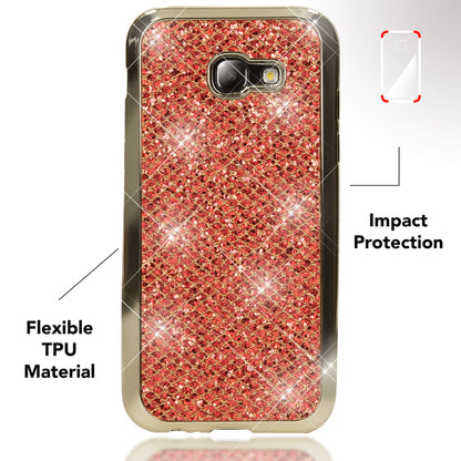 NALIA Handyhülle kompatibel mit Samsung Galaxy A5 2017, Glitzer Slim Silikon-Case Back-Cover Schutzhülle, Glitter Sparkle Handy-Tasche Bumper, Dünne Bling Strass Smart-Phone Hülle