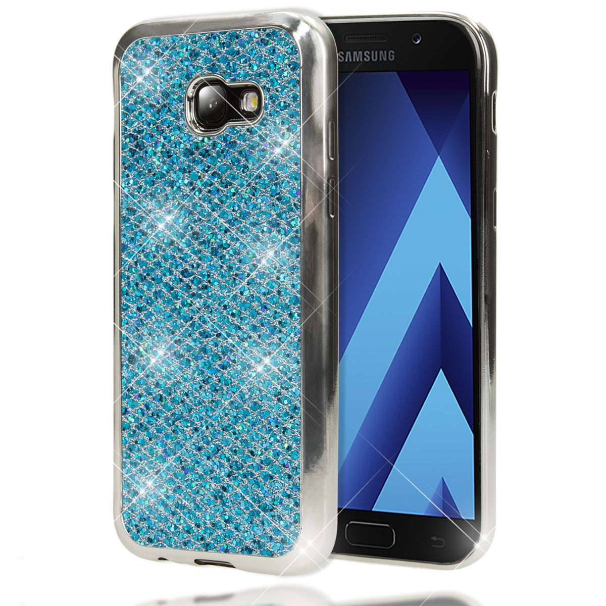 NALIA Handyhülle kompatibel mit Samsung Galaxy A5 2017, Glitzer Slim Silikon-Case Back-Cover Schutzhülle, Glitter Sparkle Handy-Tasche Bumper, Dünne Bling Strass Smart-Phone Hülle
