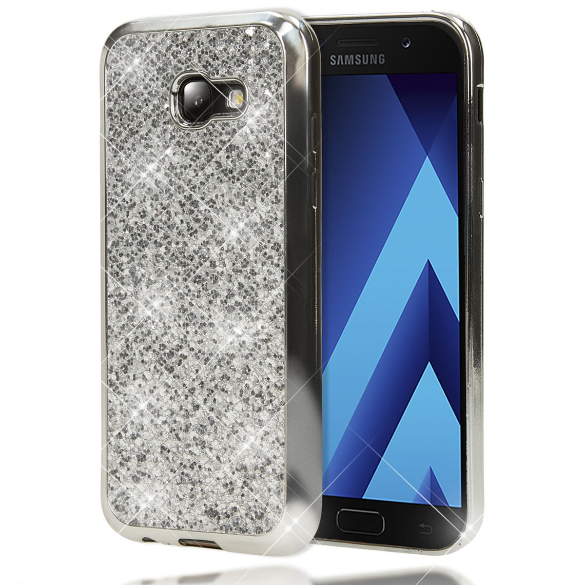 NALIA Handyhülle kompatibel mit Samsung Galaxy A5 2017, Glitzer Slim Silikon-Case Back-Cover Schutzhülle, Glitter Sparkle Handy-Tasche Bumper, Dünne Bling Strass Smart-Phone Hülle