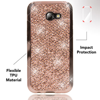 NALIA Handyhülle kompatibel mit Samsung Galaxy A5 2017, Glitzer Slim Silikon-Case Back-Cover Schutzhülle, Glitter Sparkle Handy-Tasche Bumper, Dünne Bling Strass Smart-Phone Hülle