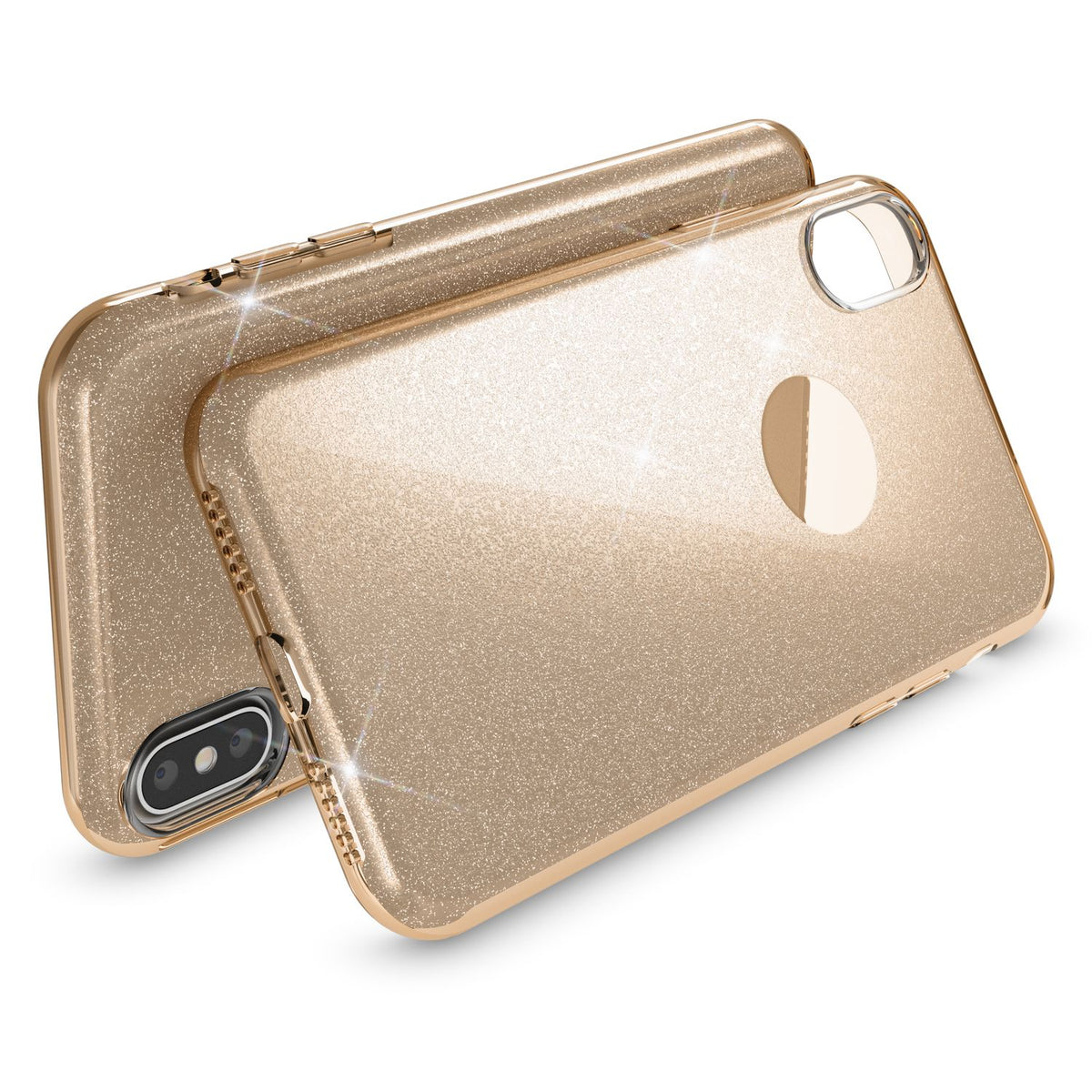 NALIA Glitzerhülle für iPhone X / XS – Funkelnder Glitzer-Look & Grip – SHINEPOP (Silikon Case) – Marke aus Berlin