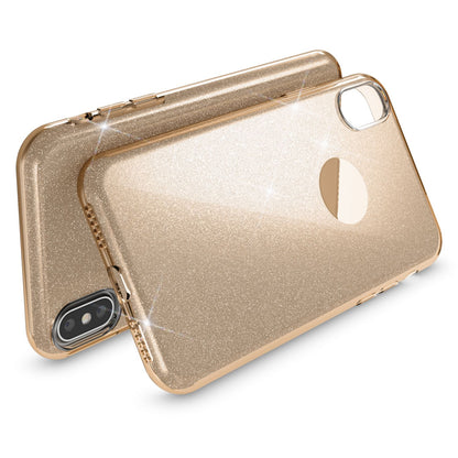 NALIA Glitzerhülle für iPhone X / XS – Funkelnder Glitzer-Look & Grip – SHINEPOP (Silikon Case) – Marke aus Berlin