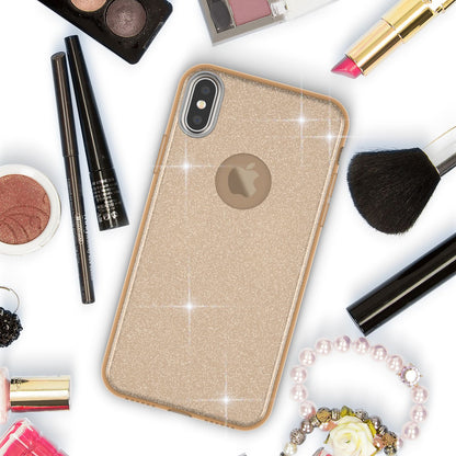 NALIA Glitzerhülle für iPhone X / XS – Funkelnder Glitzer-Look & Grip – SHINEPOP (Silikon Case) – Marke aus Berlin