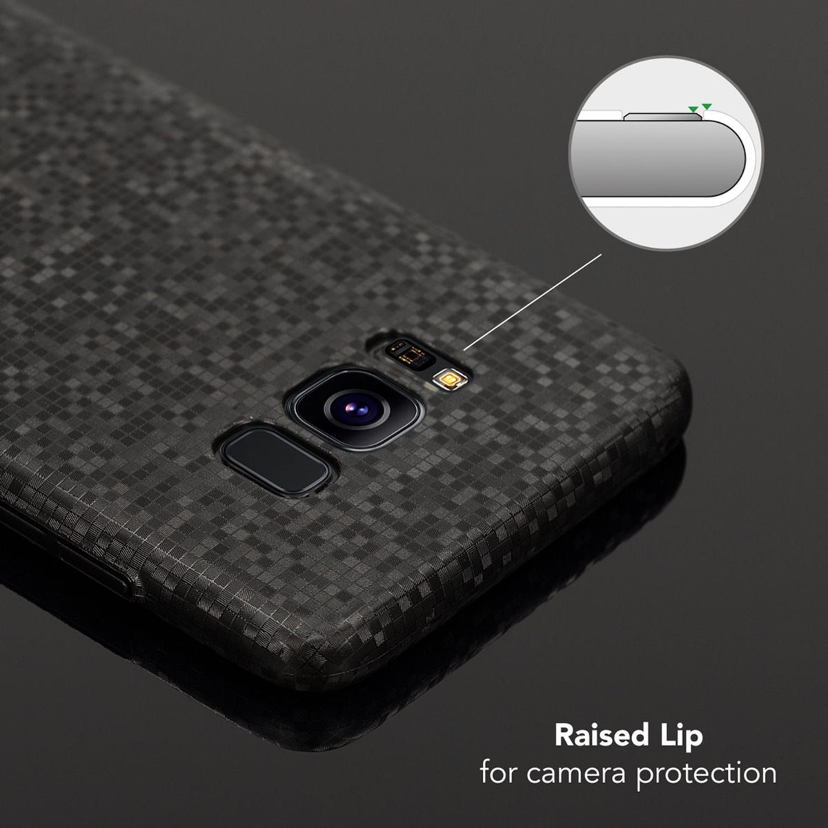 NALIA Handyhülle kompatibel mit Samsung Galaxy S8, Mosaik Ultra-Slim Hardcase Backcover Schutzhülle, Handy-Tasche Hülle Cover Case im Metall-Look Dünnes Bumper Karo Etui Skin