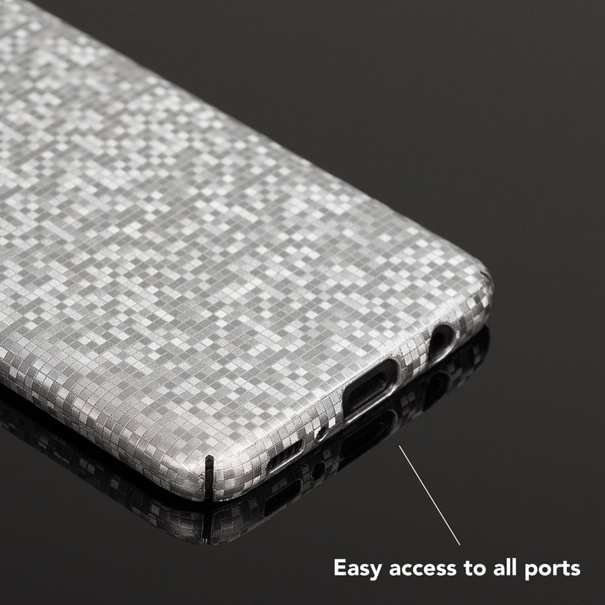 NALIA Handyhülle kompatibel mit Samsung Galaxy S8, Mosaik Ultra-Slim Hardcase Backcover Schutzhülle, Handy-Tasche Hülle Cover Case im Metall-Look Dünnes Bumper Karo Etui Skin