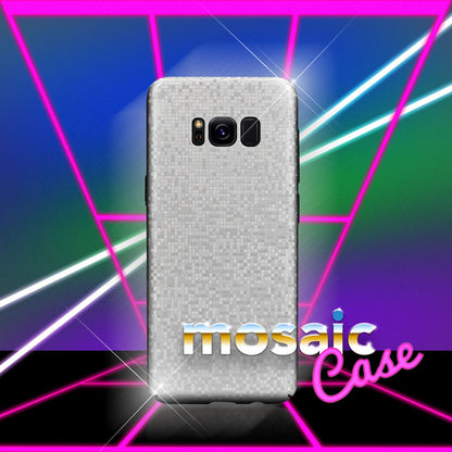 NALIA Handyhülle kompatibel mit Samsung Galaxy S8, Mosaik Ultra-Slim Hardcase Backcover Schutzhülle, Handy-Tasche Hülle Cover Case im Metall-Look Dünnes Bumper Karo Etui Skin