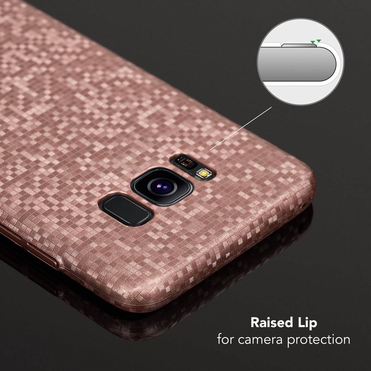 NALIA Handyhülle kompatibel mit Samsung Galaxy S8, Mosaik Ultra-Slim Hardcase Backcover Schutzhülle, Handy-Tasche Hülle Cover Case im Metall-Look Dünnes Bumper Karo Etui Skin