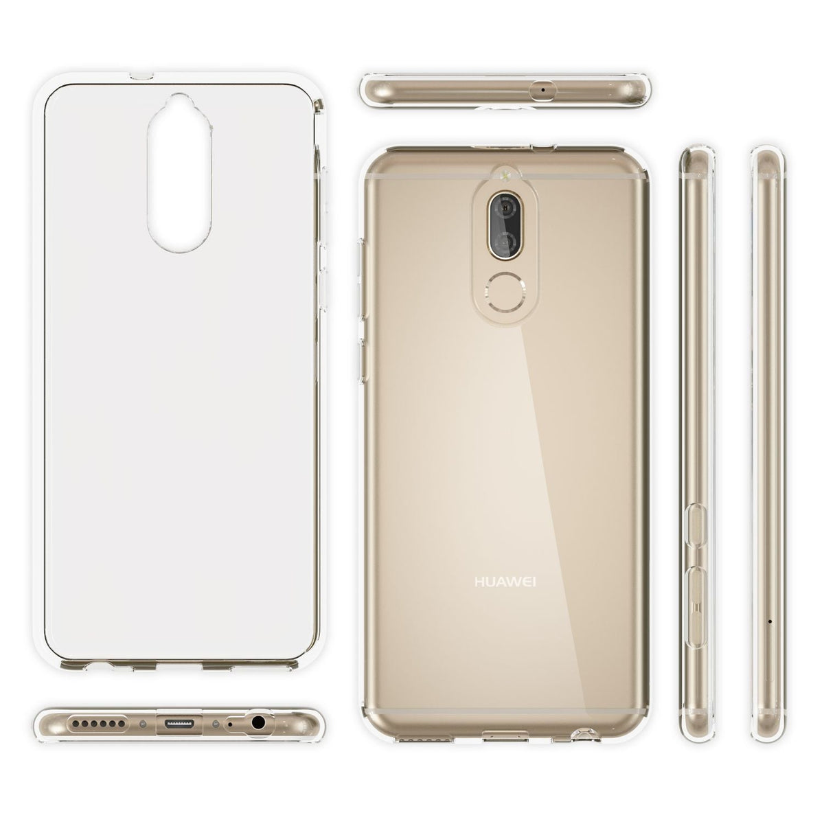 NALIA Handyhülle kompatibel mit Huawei Mate 10 Lite, Ultra-Slim TPU Silikon Case Cover Hülle Crystal Clear Schutzhülle Dünn Durchsichtig, Backcover Etui Handy-Tasche Transparent, Phone Schutz Bumper