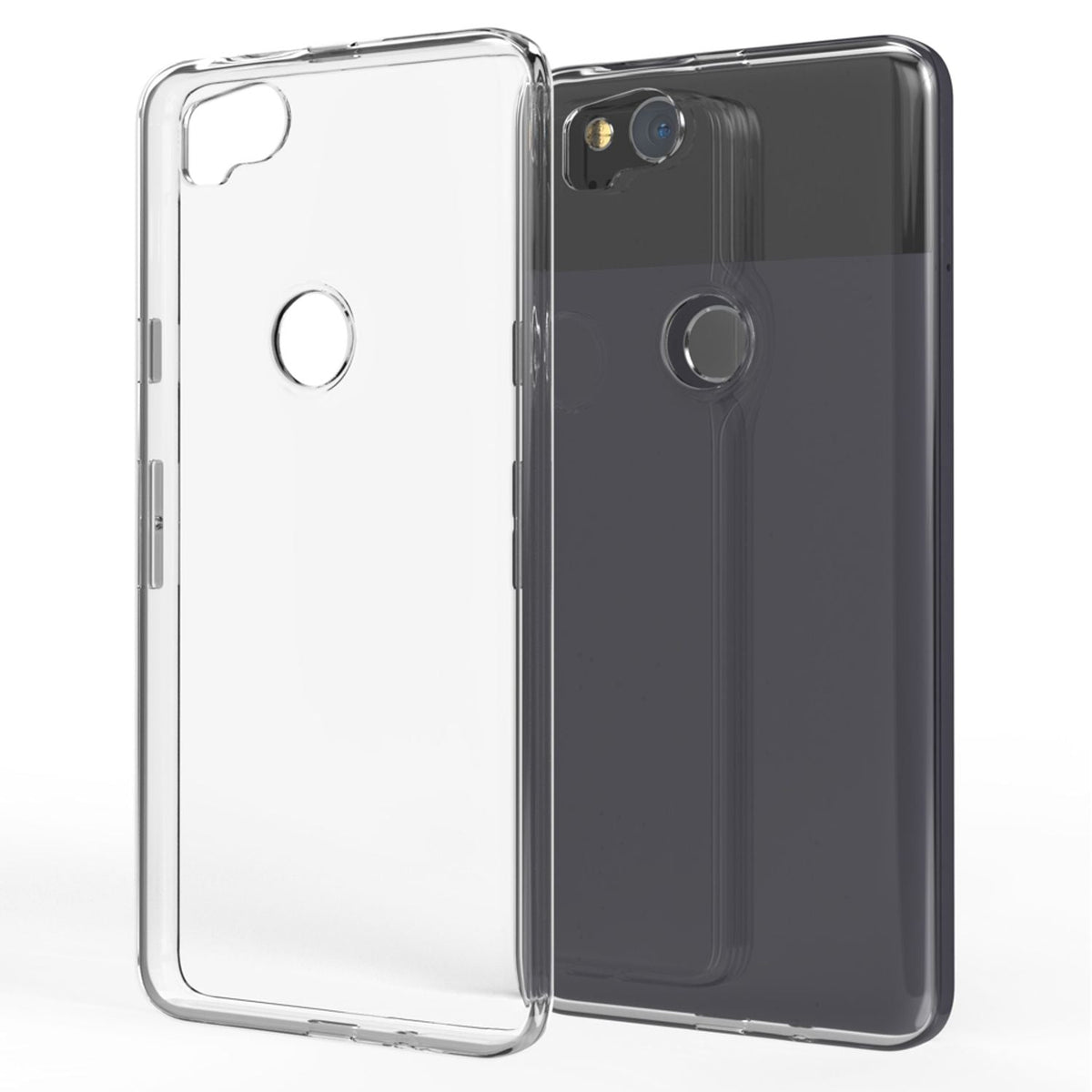 NALIA Transparente Silikonhülle für Google Pixel 2 – Anti-Gelb & Rutschfest – GLAZE (Handyhülle Kristallklar, Schlank & Stoßfest) – Marke aus Berlin