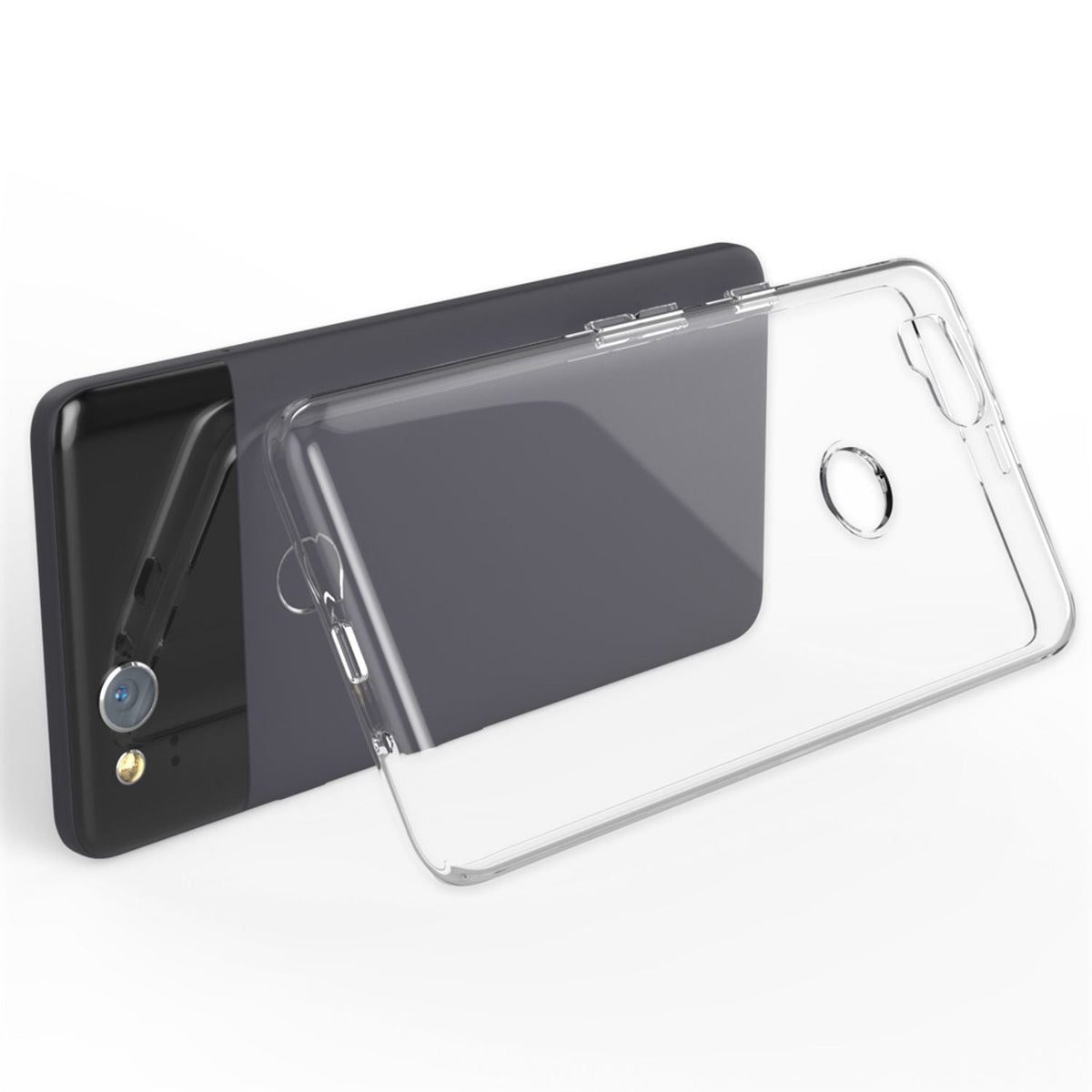 NALIA Transparente Silikonhülle für Google Pixel 2 – Anti-Gelb & Rutschfest – GLAZE (Handyhülle Kristallklar, Schlank & Stoßfest) – Marke aus Berlin