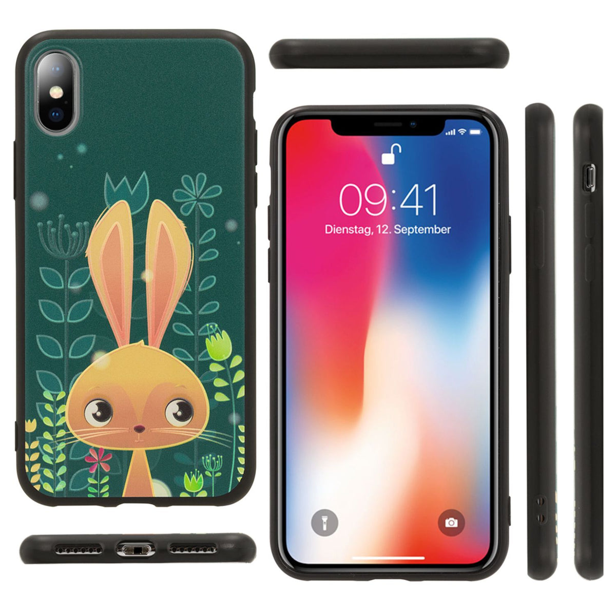 NALIA Handyhülle kompatibel mit iPhone X XS, Ultra-Slim TPU Hülle Silikon Motiv Case Cover Gummi Schutzhülle Dünn, Etui Handy-Tasche Backcover Phone Skin Bumper