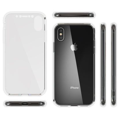 NALIA 360 Grad Handyhülle kompatibel mit Apple iPhone X XS, Full-Cover vorne hinten Hülle Doppel-Schutz, Dünn Ganzkörper Case Silikon Etui Handytasche Displayschutz Rückseite