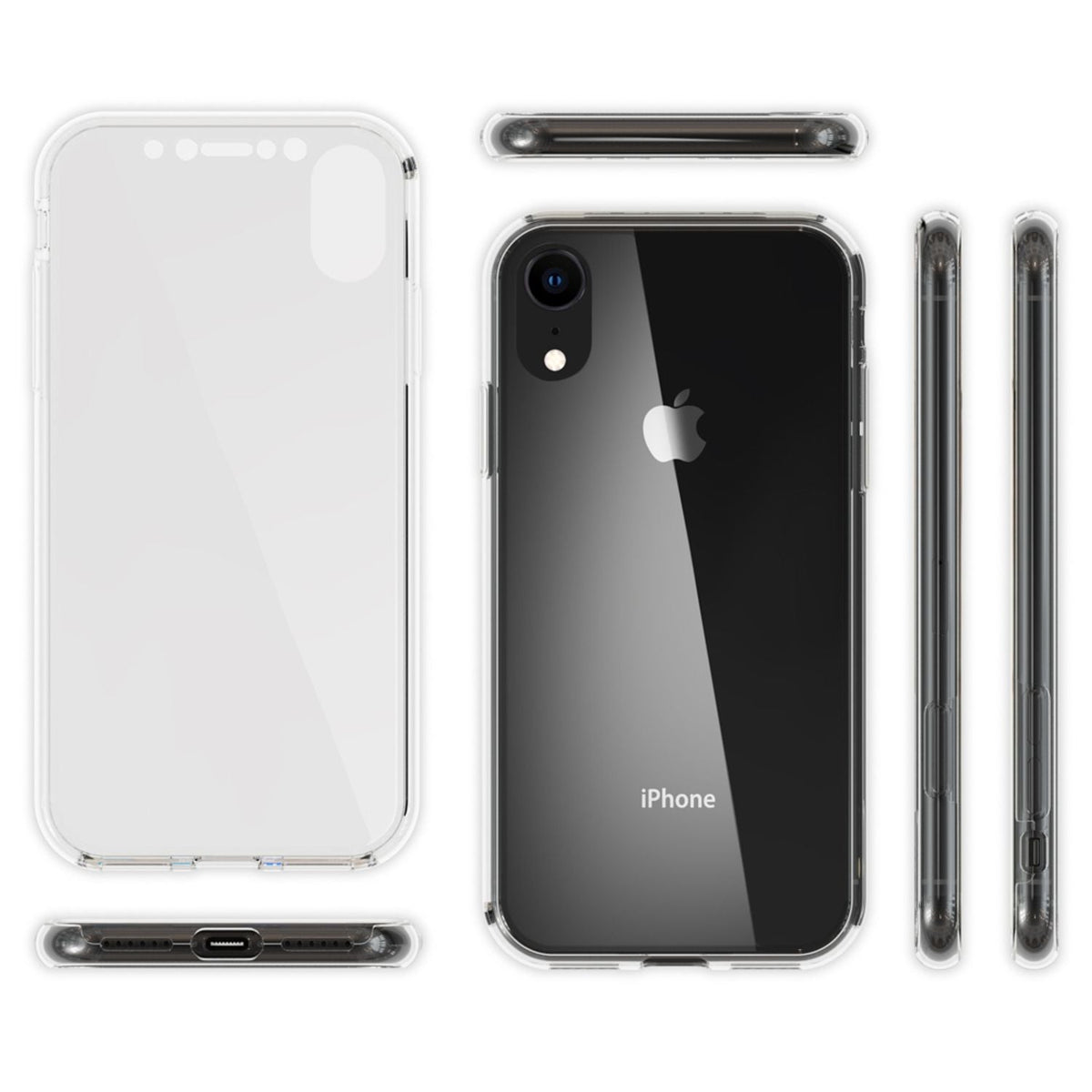 NALIA 360 Grad Hülle kompatibel mit iPhone XR, Full Cover Rundum Doppel-Schutz, Dünnes Ganzkörper Case Silikon Etui Handytasche, Displayschutz & Rückseite Handyhülle