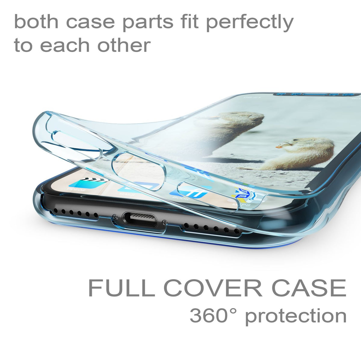NALIA 360 Grad Hülle kompatibel mit iPhone XR, Full Cover Rundum Doppel-Schutz, Dünnes Ganzkörper Case Silikon Etui Handytasche, Displayschutz & Rückseite Handyhülle