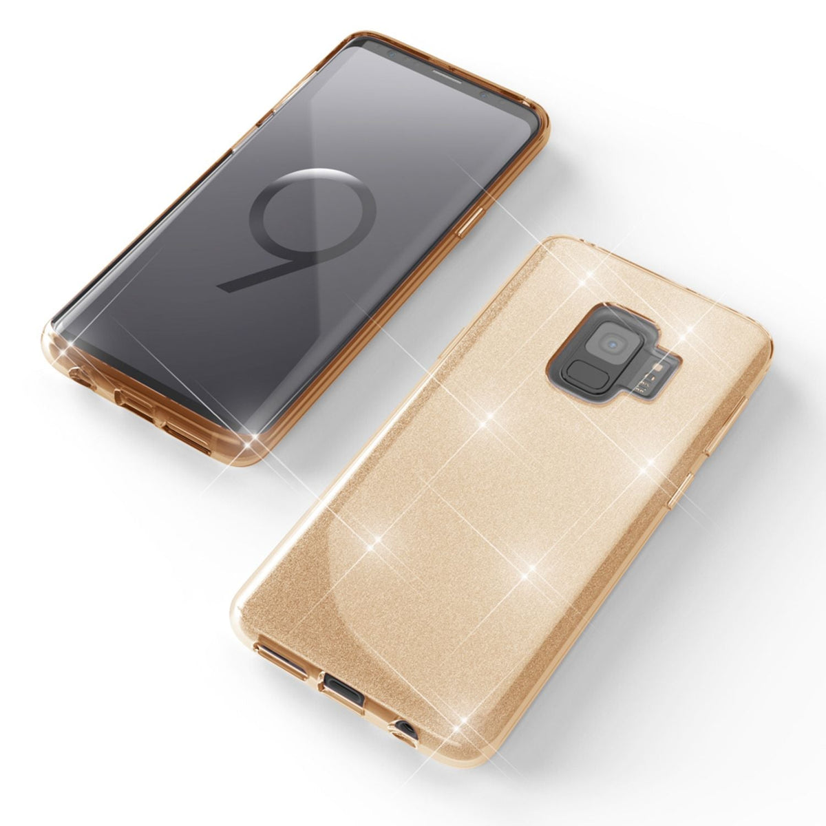 NALIA Glitzerhülle für Samsung Galaxy S9 – Funkelnder Glitzer-Look & Grip – SHINEPOP (Silikon Case) – Marke aus Berlin