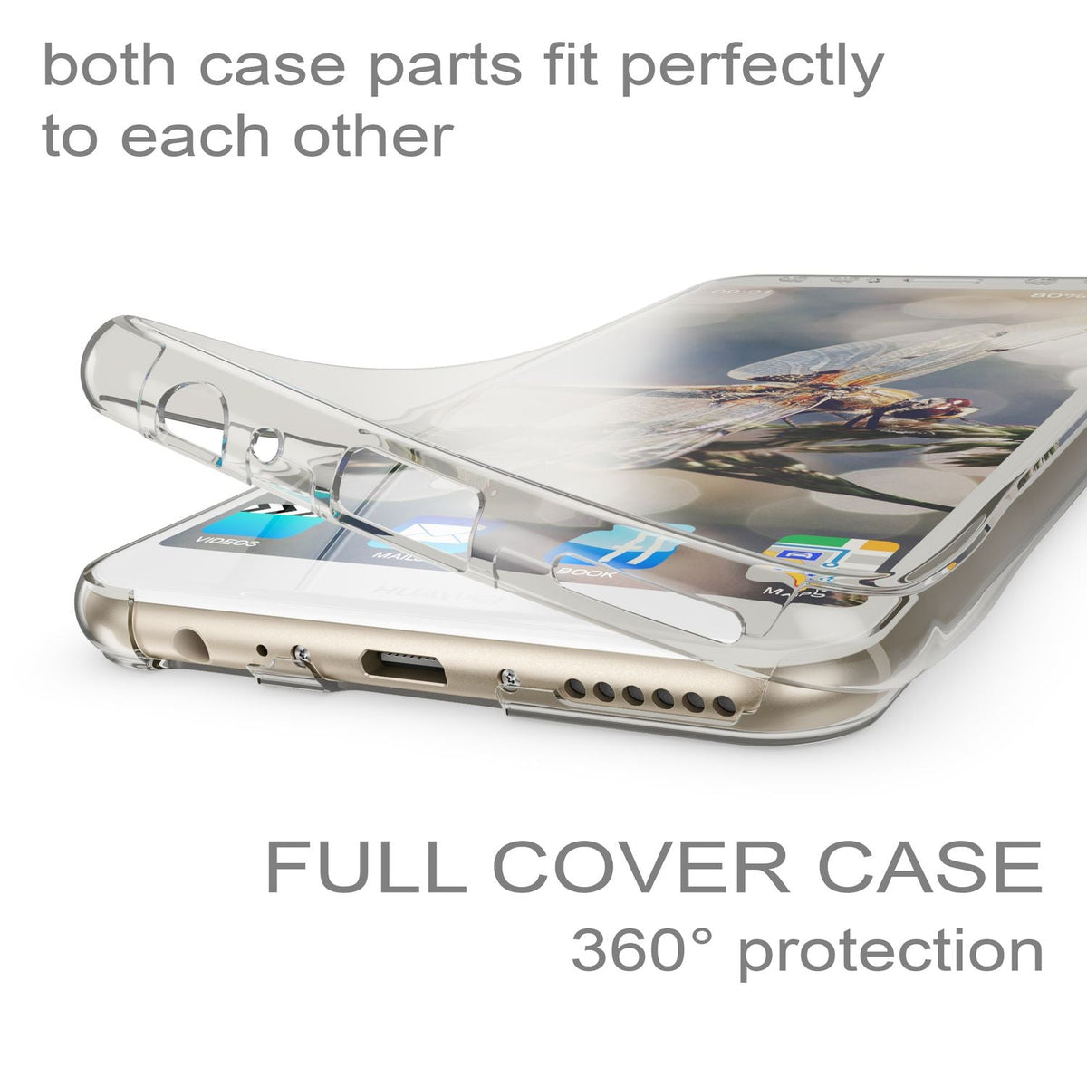 NALIA 360 Grad Handyhülle kompatibel mit Huawei Mate 10 Lite, Full Cover vorne hinten Doppel-Schutz, Dünn Ganzkörper Case Silikon Handytasche Transparenter Displayschutz Rückseite