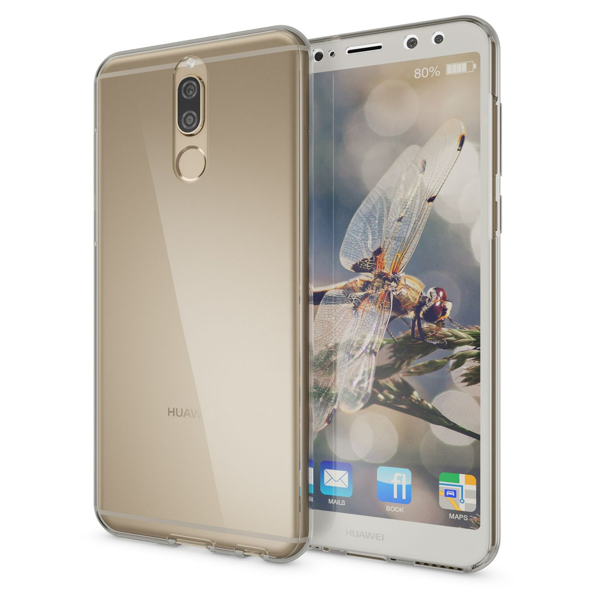 NALIA 360 Grad Handyhülle kompatibel mit Huawei Mate 10 Lite, Full Cover vorne hinten Doppel-Schutz, Dünn Ganzkörper Case Silikon Handytasche Transparenter Displayschutz Rückseite