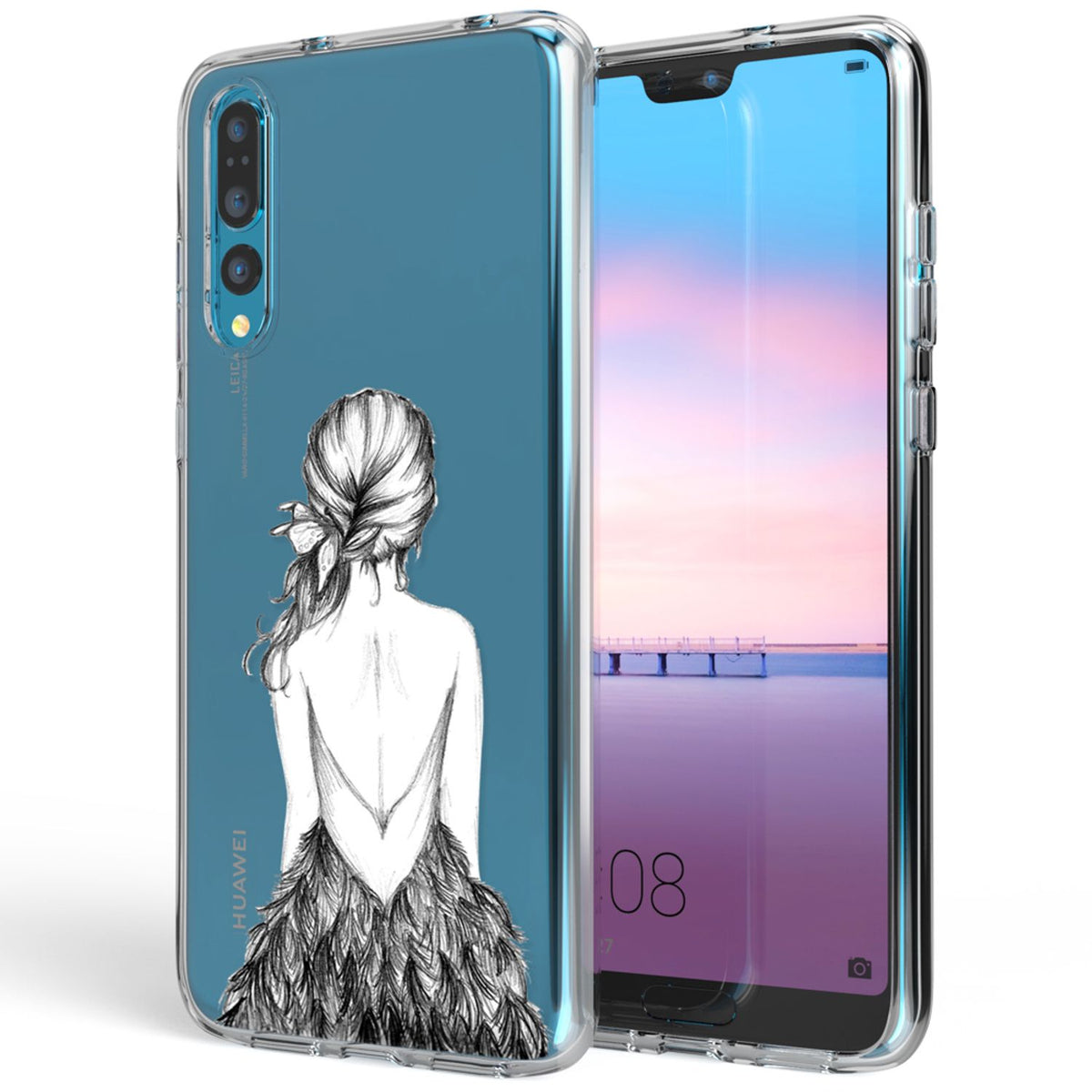 NALIA Handyhülle kompatibel mit Huawei P20 Pro, Slim Silikon Motiv Case Crystal Schutzhülle Dünn Durchsichtig, Etui Handy-Tasche Back-Cover Transparent Bumper