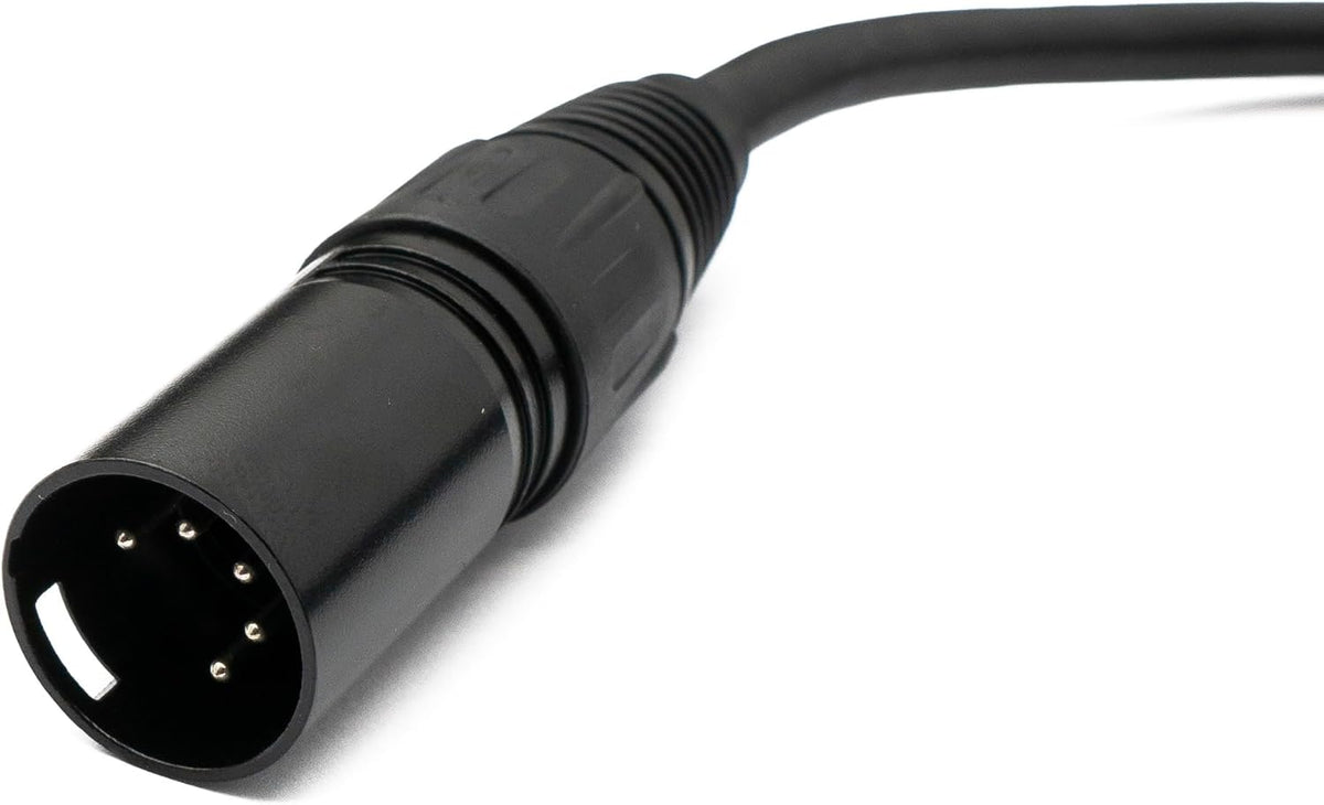 Audio XLR Kabel 50 cm 5 polig Buchse zu Stecker Adapter in Schwarz | System-S