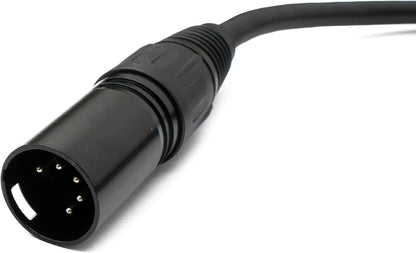 Audio XLR Kabel 50 cm 5 polig Buchse zu Stecker Adapter in Schwarz | System-S