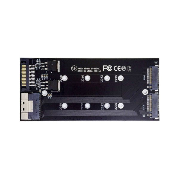 NVME M.2 Adapter 2x AHCI zu PCIE Express 3 4.0 Slimline SFF-8654 8X Raid Card | System-S