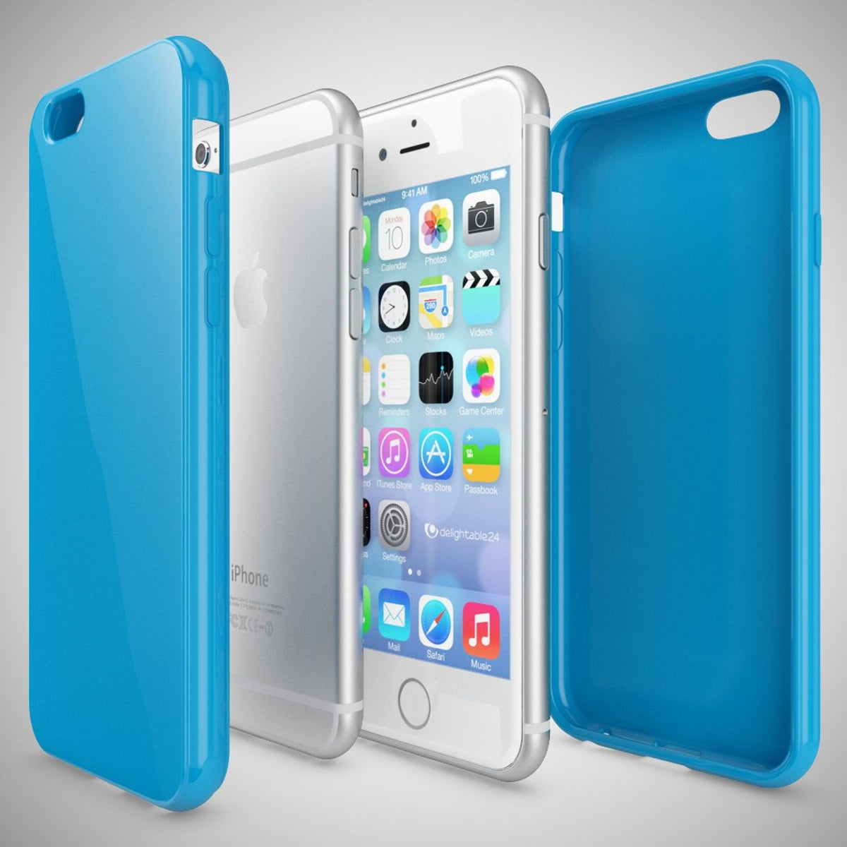 NALIA Handyhülle kompatibel mit iPhone 6 6S, Ultra-Slim TPU Silikon Jelly Case, Dünnes Cover Gummi Schutz-Hülle Skin, Etui Handy-Tasche Telefon-Schale Thin-Fit Back-Cover Smart-Phone Bumper - Blau