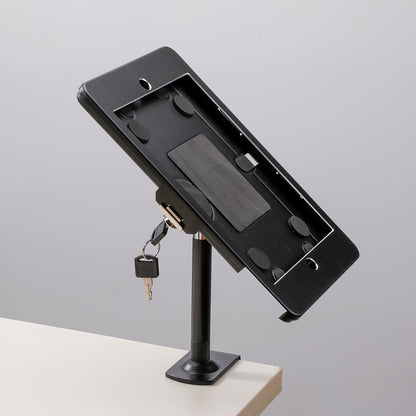 SYSTEM-S Stangen Halterung mit Schloss Befestigung aus Metall Schwarz für iPad Pro 10,5" - DREIKS