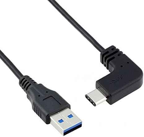 SYSTEM-S USB 3.1 Typ C Stecker 90° gewinkelt Winkel zu USB 3.0 Typ A Stecker Kabel Datenkabel Ladekabel 100 cm - DREIKS