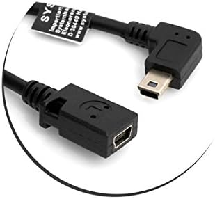 SYSTEM-S Mini USB 90° links gewinkelt Winkelstecker auf Mini USB Buchse Kabel Daten- und Ladekabel 27 cm - DREIKS