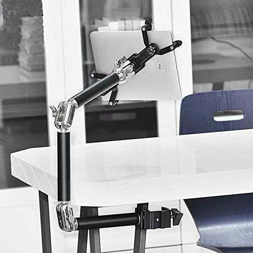 SYSTEM-S Universal Schwanenhals Tisch Halterung Halter 3-Gelenkiger Haltearm für Tablet Pc's eBook Reader in Schwarz - DREIKS
