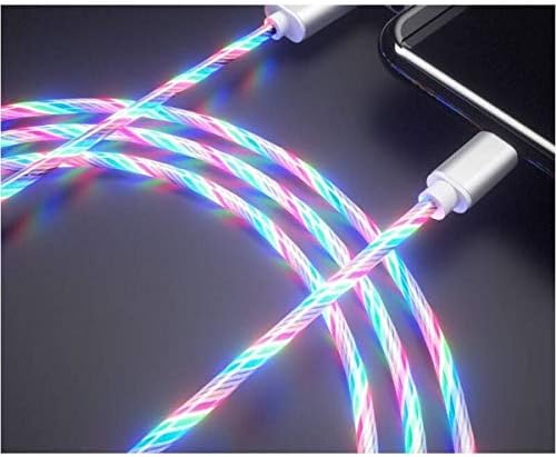 SYSTEM-S USB 3.1 leuchtendes Kabel 1 m Typ C Stecker zu 2.0 A Stecker in Regenbogen - DREIKS