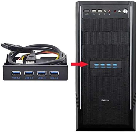 System-S USB HUB Typ A 3.0 4 Anschlüsse Panel Mount zum Motherboard 20poliges Anschlusskabel für 3,5"-Diskettenschacht - DREIKS