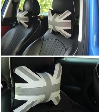 SYSTEM-S KFZ Auto Head Pillow Neck Pillow Cushion Headrest United Kingdom Style Artificial Leather