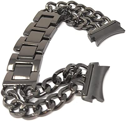 Armband 20 mm aus Metall für Samsung Galaxy Watch 4 Smartwatch in Schwarz | System-S