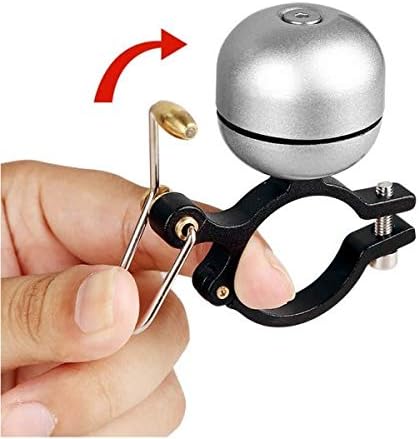 SYSTEM-S bicycle bell in vintage look made of metal in grey 