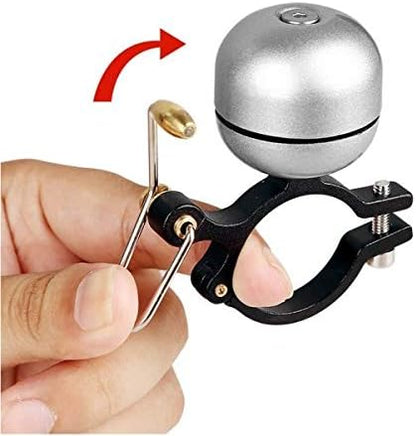SYSTEM-S bicycle bell in vintage look made of metal in grey 